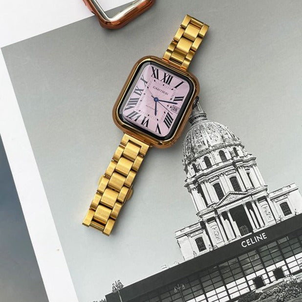 Sleek Stainless Steel Apple Watch Band (Triple-link)