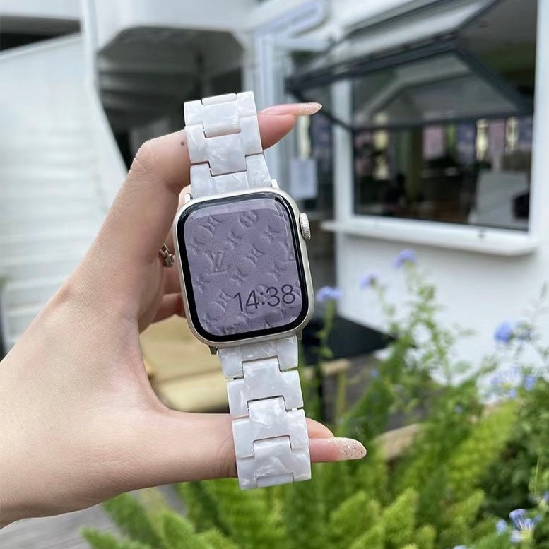 Marble White Resin Apple Watch Band