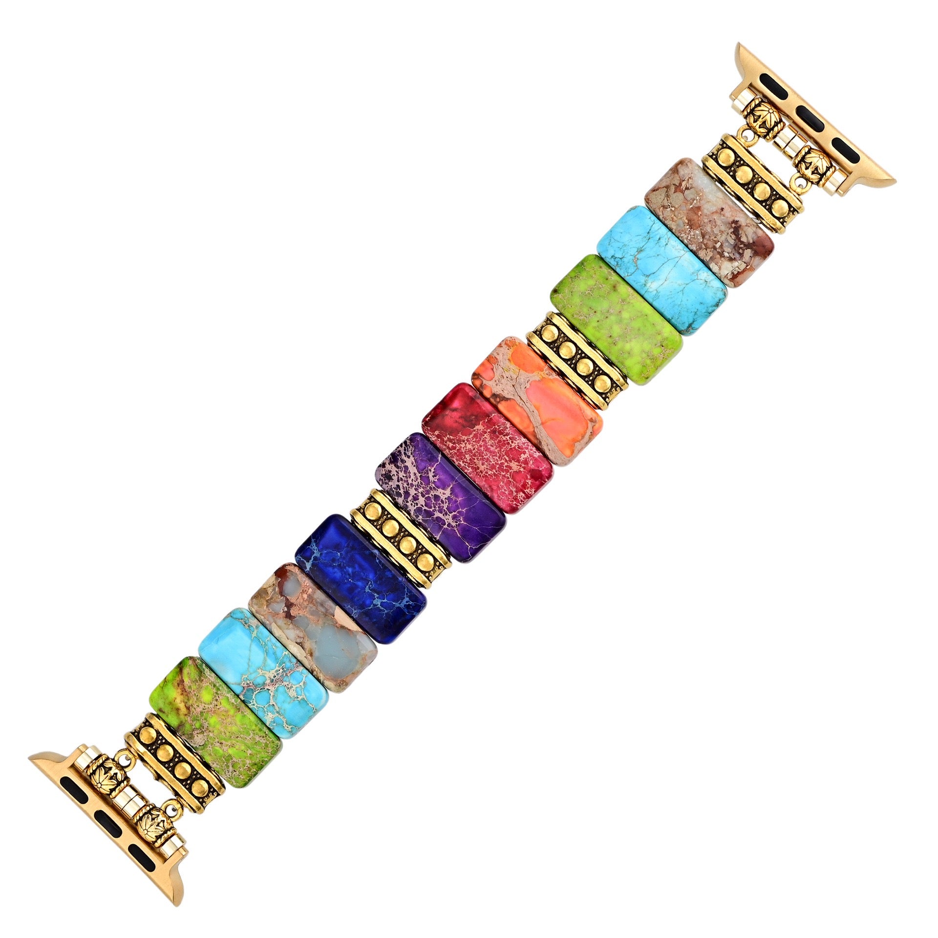 Colorful Jasper Stretch Apple Watch Band