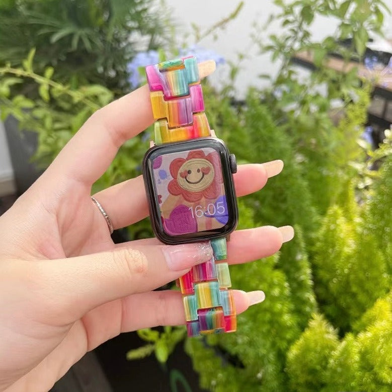 Rainbow Resin Apple Watch Band