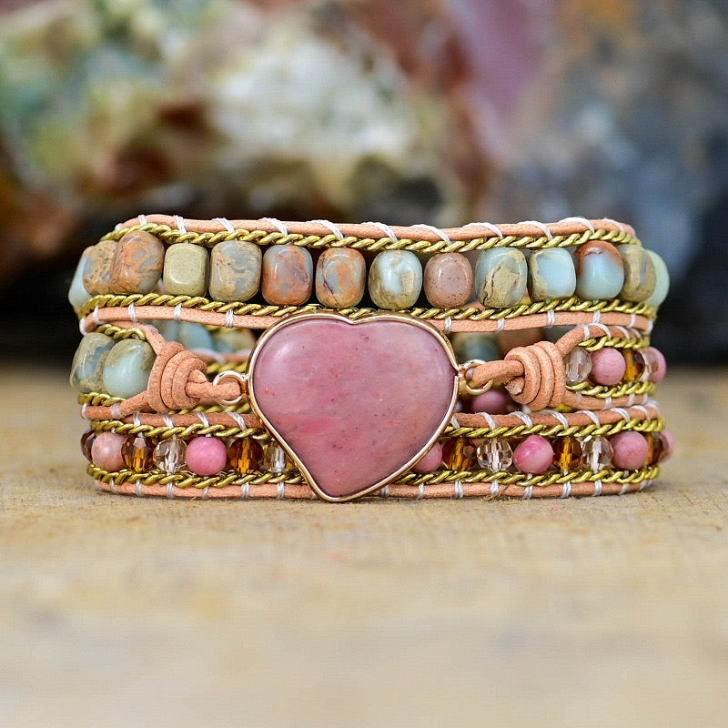 Rhodonite Pink Love Bracelet