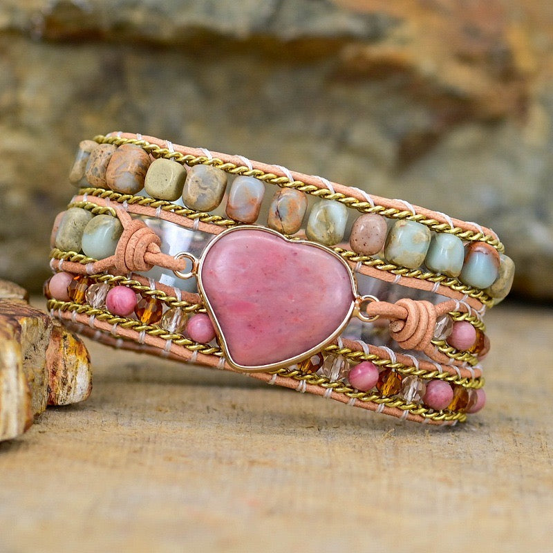 Rhodonite Pink Love Bracelet