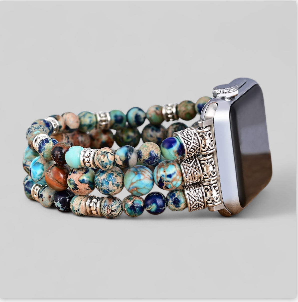 Blue Imperial Jasper Stretch Apple Watch Band