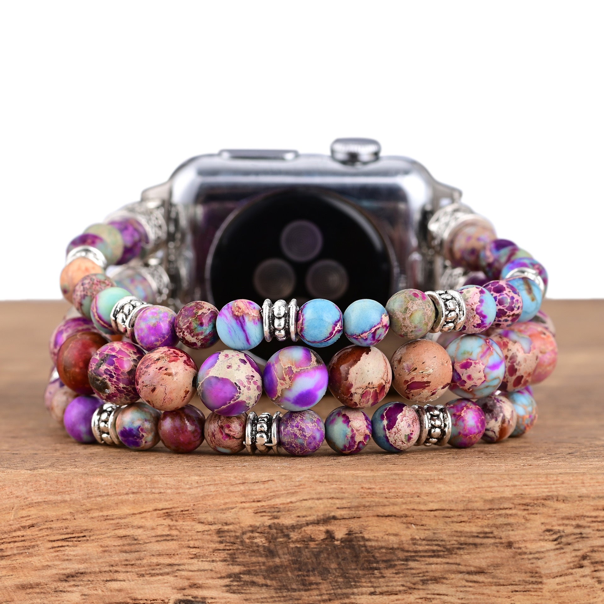 Purple Imperial Jasper Stretch Apple Watch Band