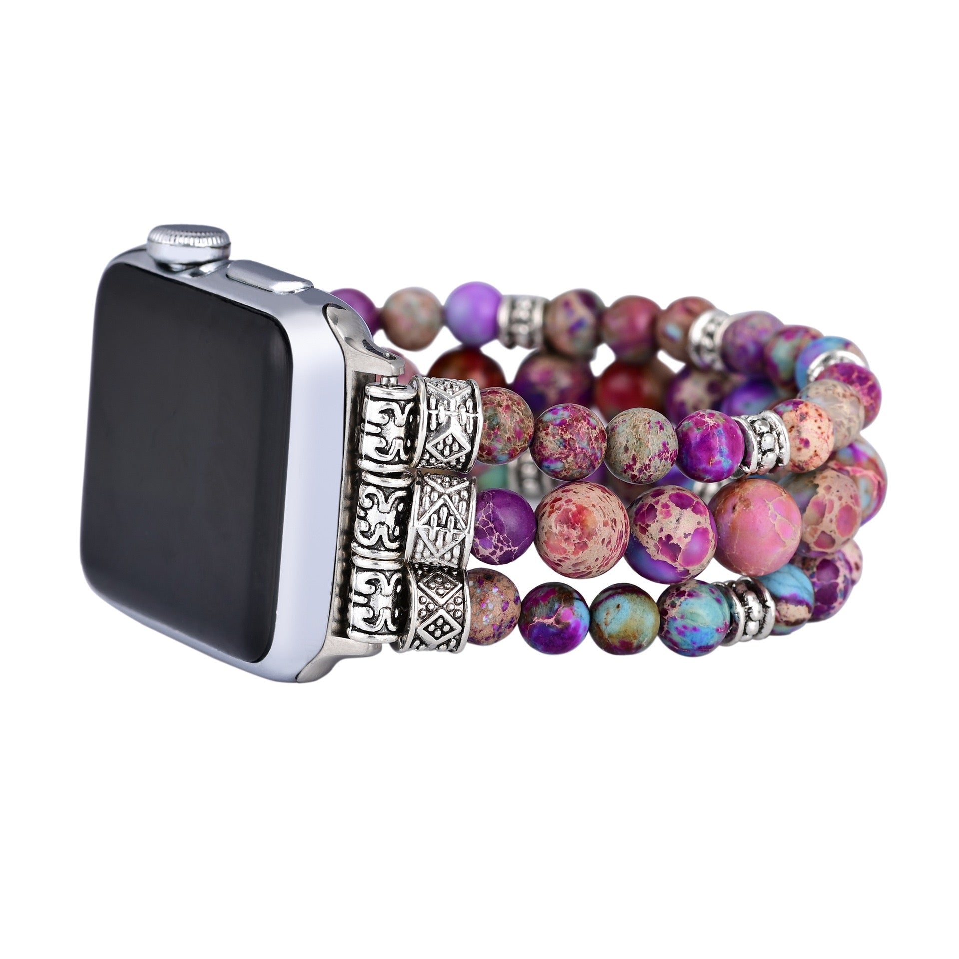 Purple Imperial Jasper Stretch Apple Watch Band