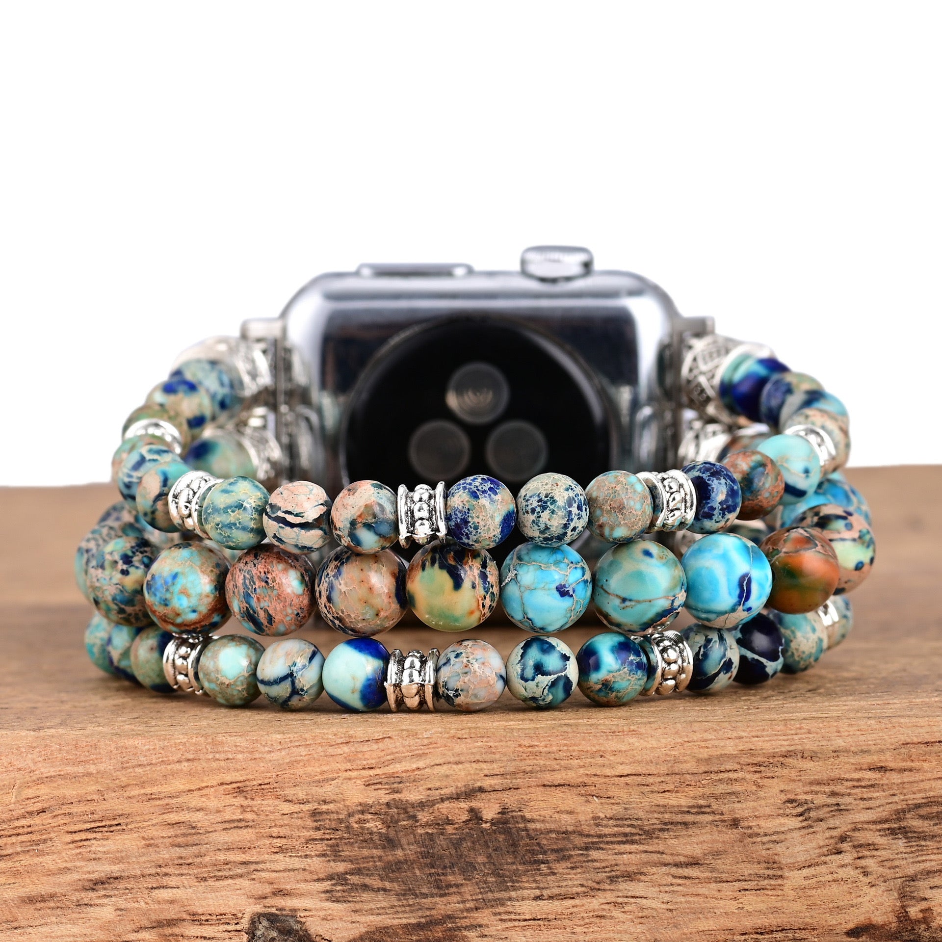 Blue Imperial Jasper Stretch Apple Watch Band