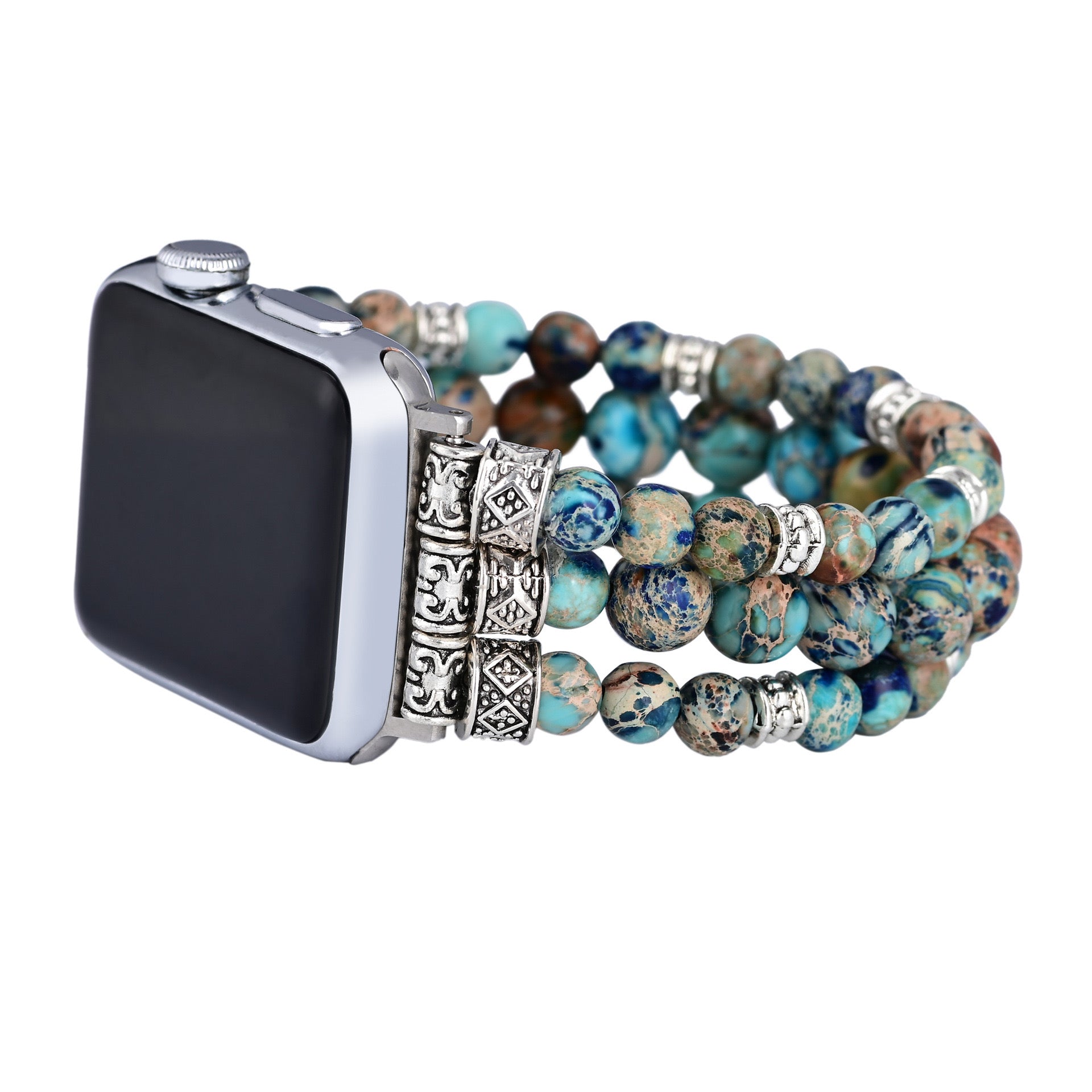 Blue Imperial Jasper Stretch Apple Watch Band