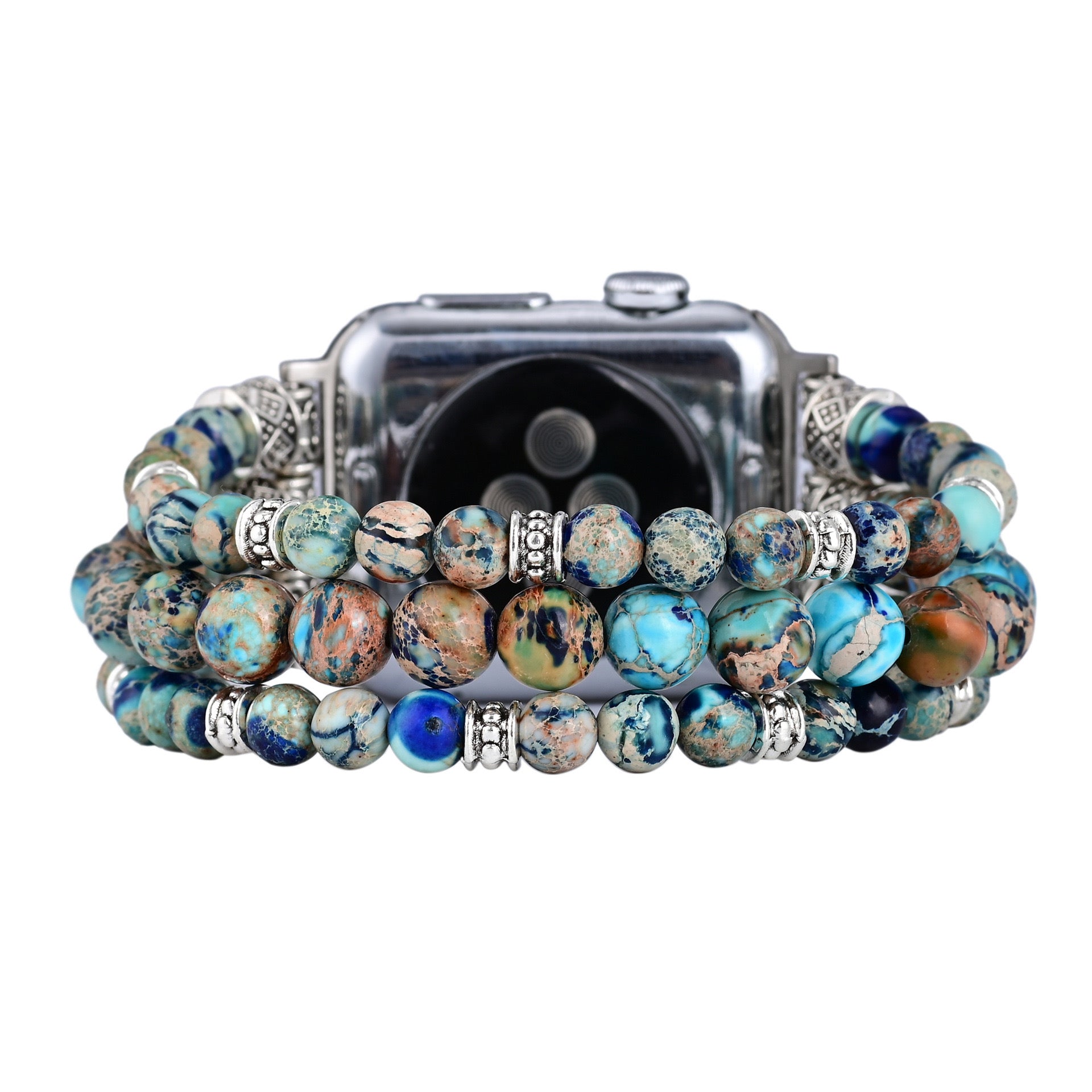 Blue Imperial Jasper Stretch Apple Watch Band