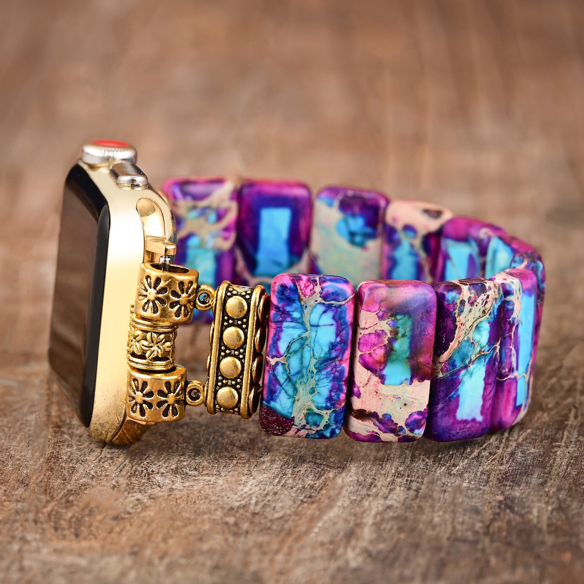 Purple Jasper Stretch Apple Watch Band