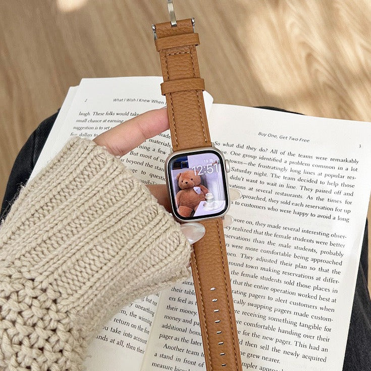 Lychee pattern Genuine Leather Apple Watch Band