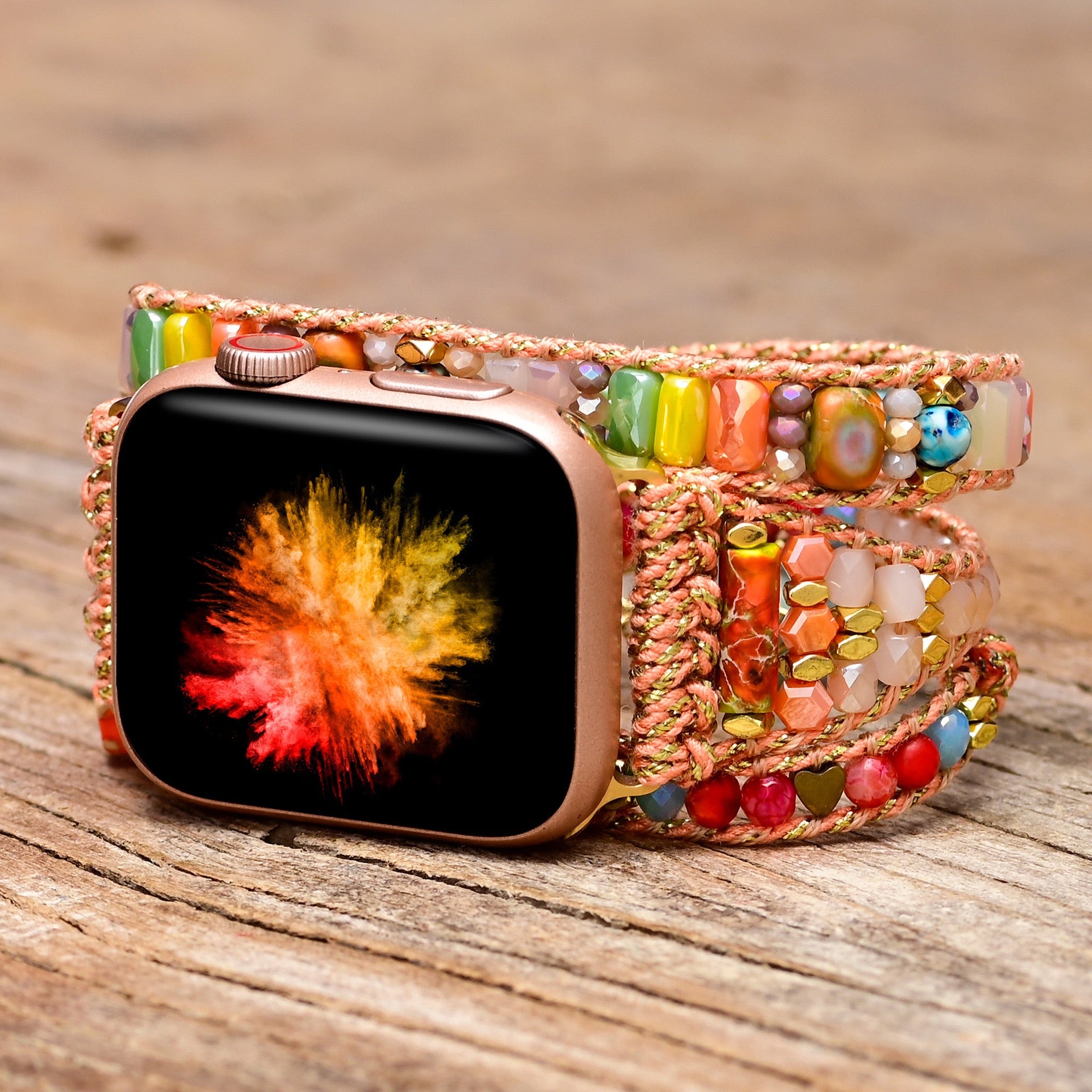 Orange Jasper Apple Watch Band