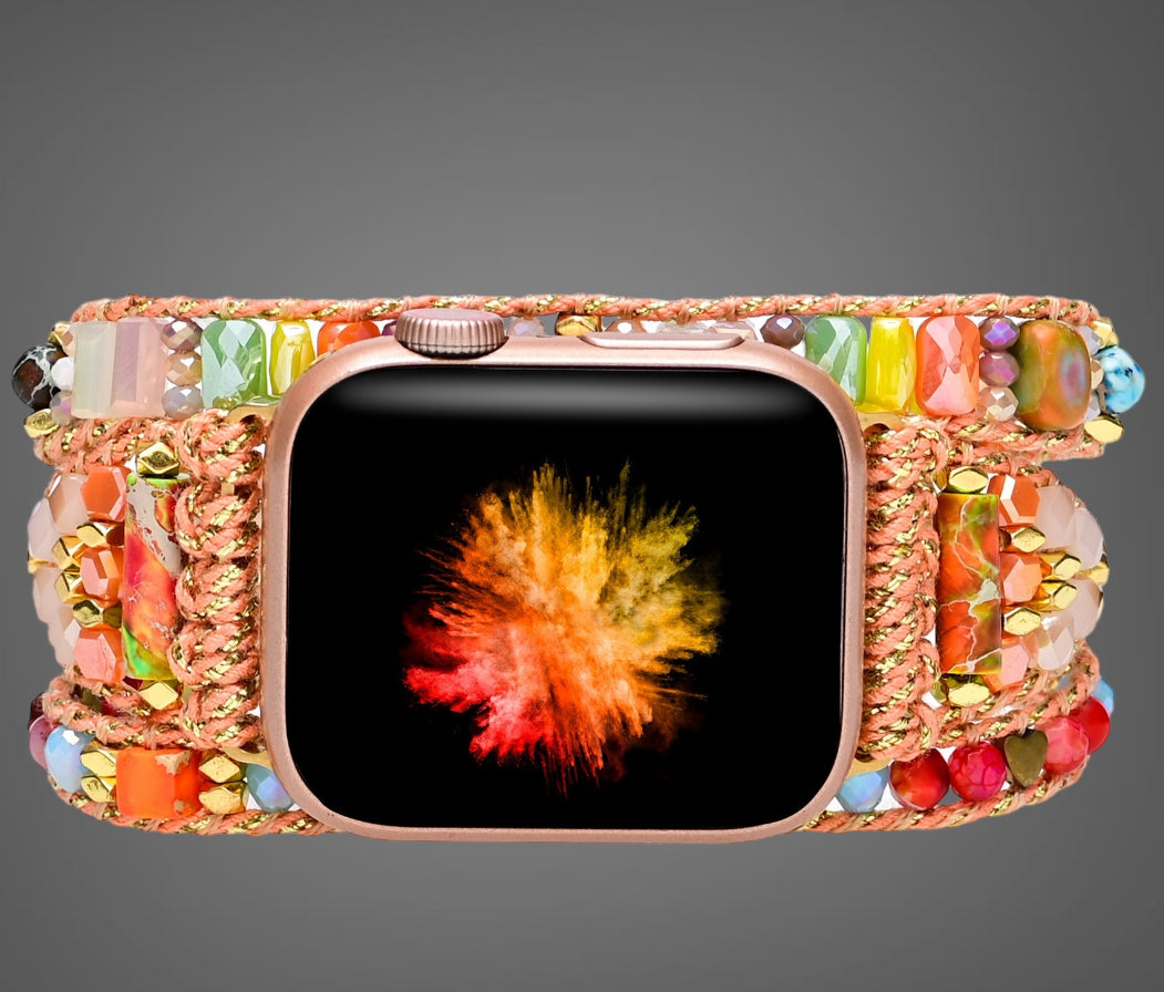 Orange Jasper Apple Watch Band