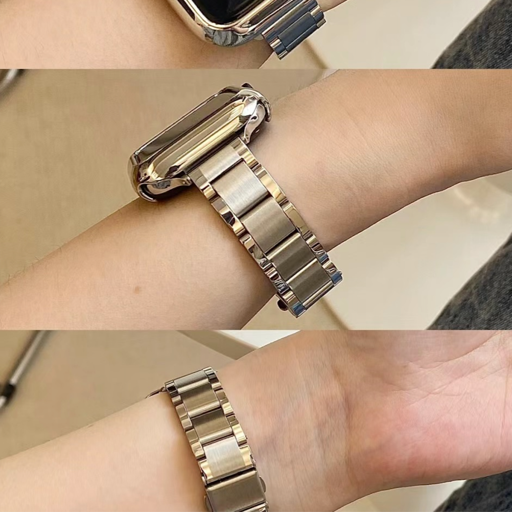 Sleek Stainless Steel Watch Band for Apple Watch(Triple-link)