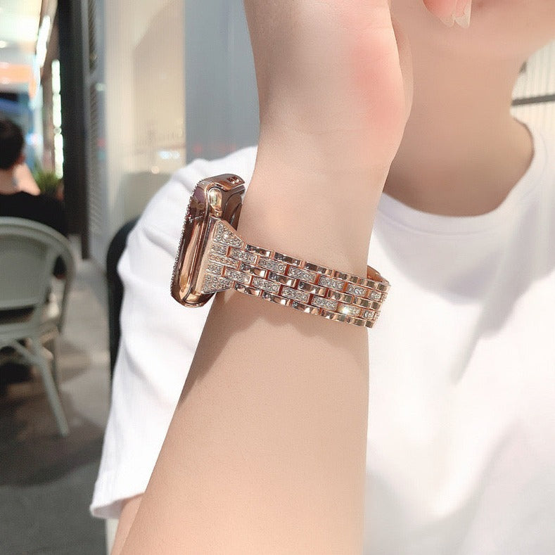 Full of Diamond Apple Watch Band (Five-link)