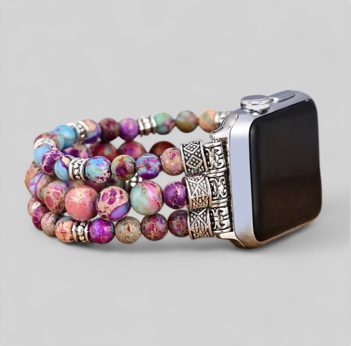 Purple Imperial Jasper Stretch Apple Watch Band